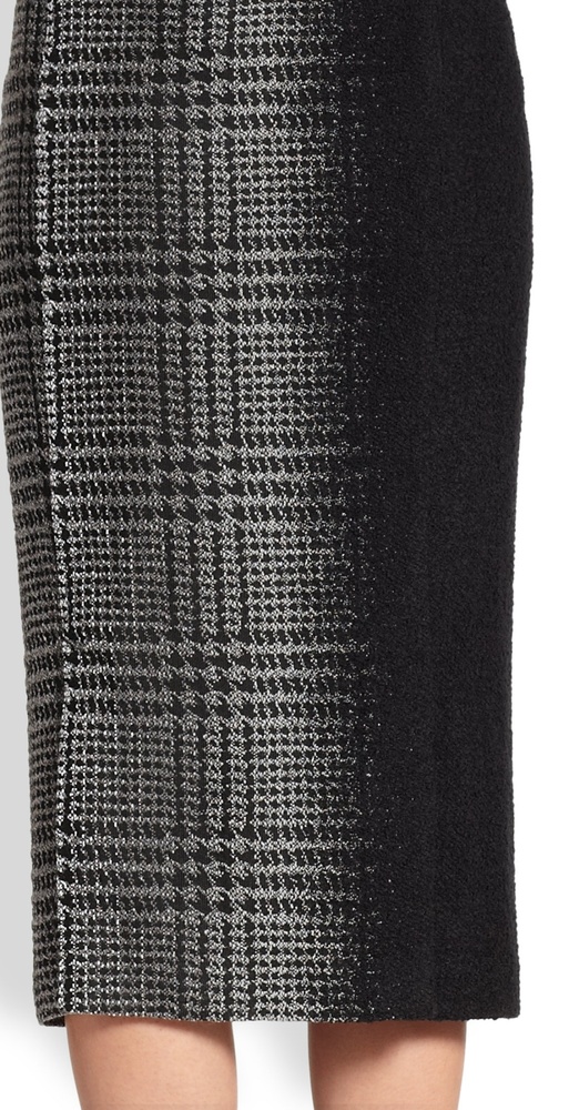 Lafayette 148 Priscilla Ombre Plaid Midi Skirt - Picture 8 of 8
